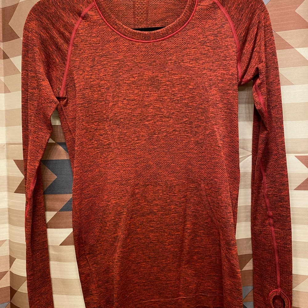 Lululemon Athletica Red Long Sleeve Top